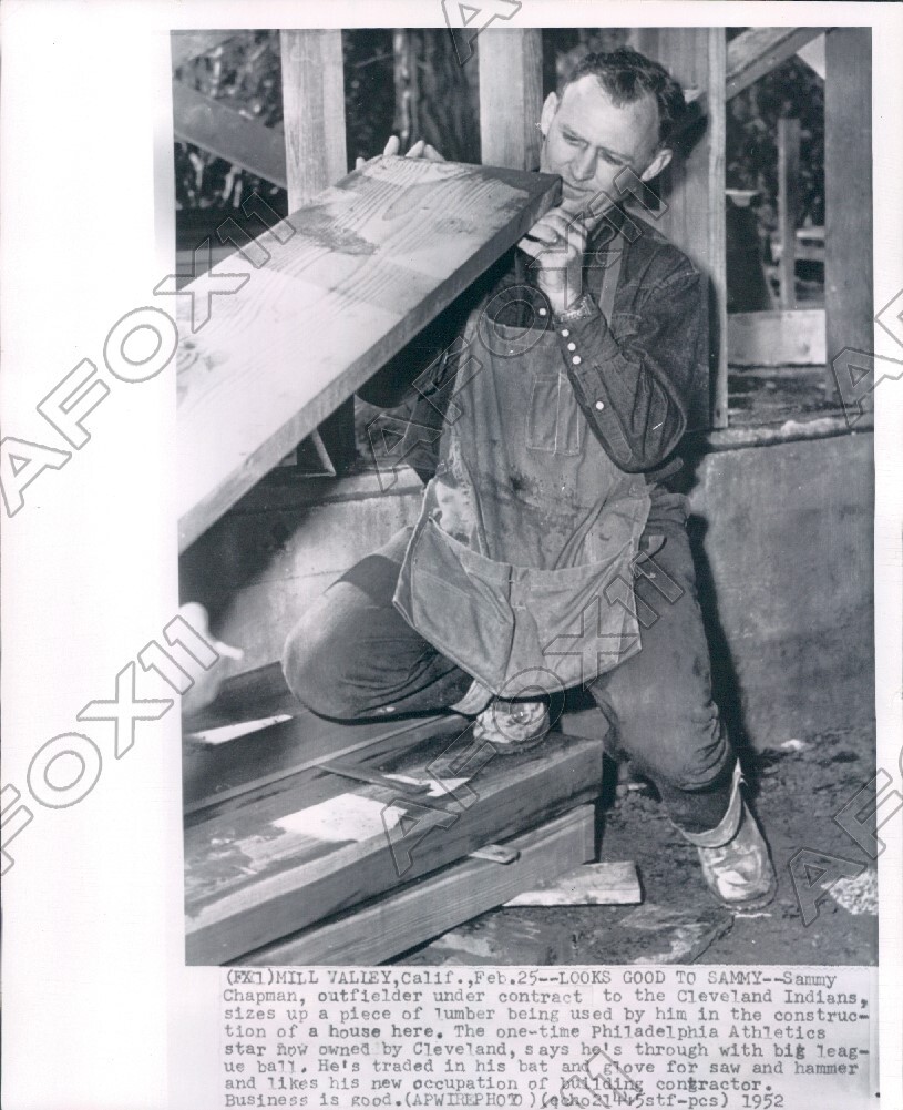 1952 Cleveland Indians Baseball Player Outfielder Sammy Chapman Press Photo