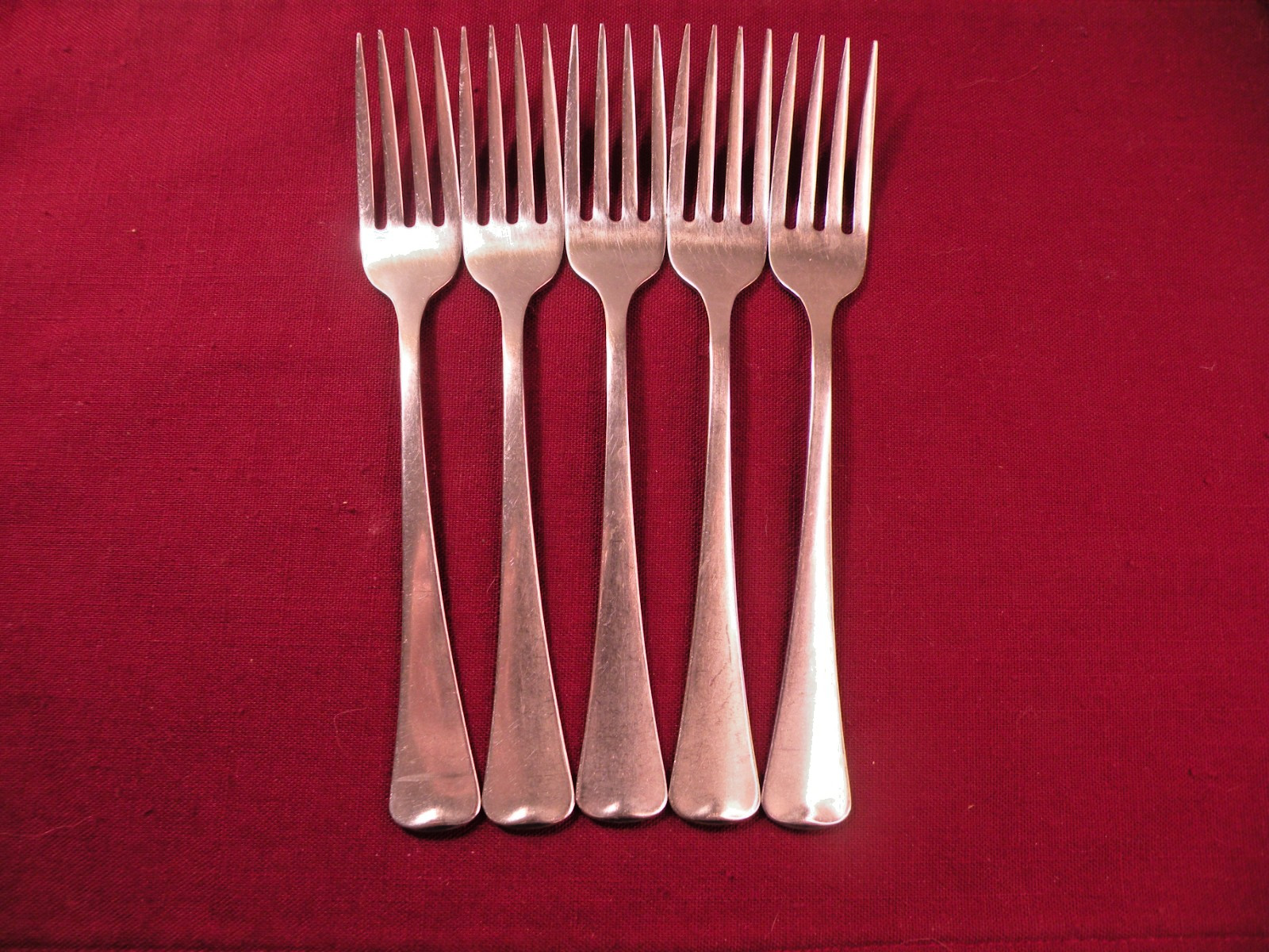 Set Of 5 Dinner Forks Oneida AMERICAN ARTISTRY Satin Stainless Flatware 7 1/4\