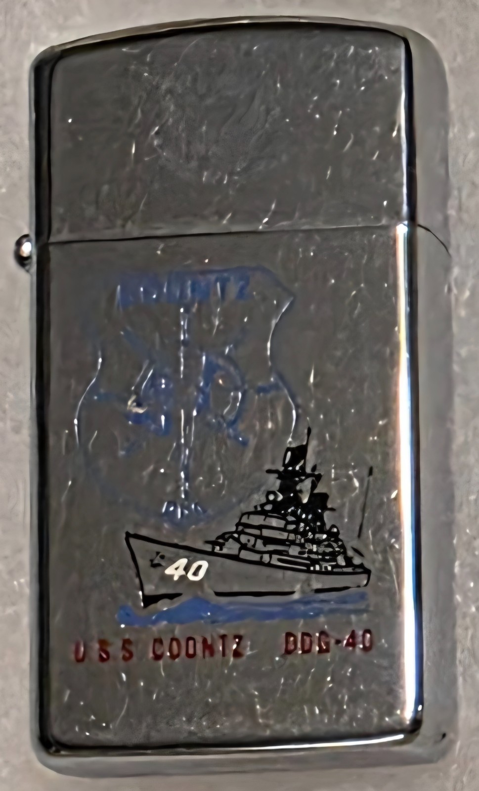 Vintage Metal Zippo, USS Coontz DDG-40, Destroyer Ship, Navy, Command, Zippo