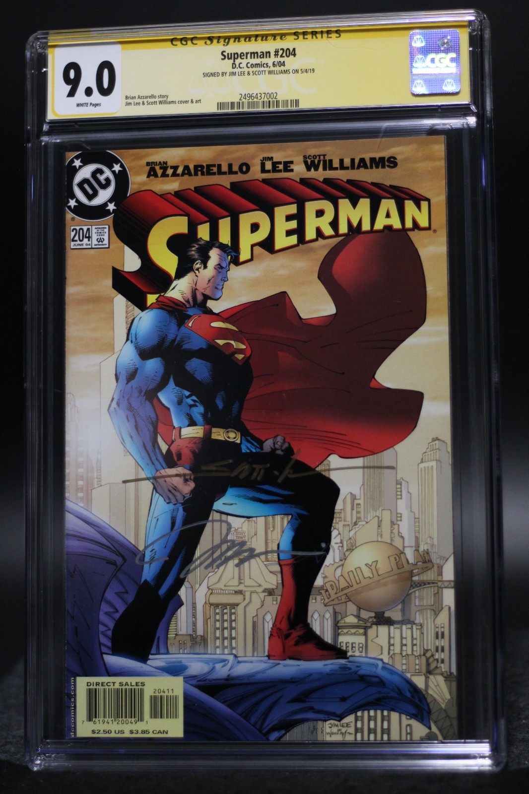 Superman (2004) #204 Signed By Jim Lee & Scott Williams CGC SS 9.0 White Pgs