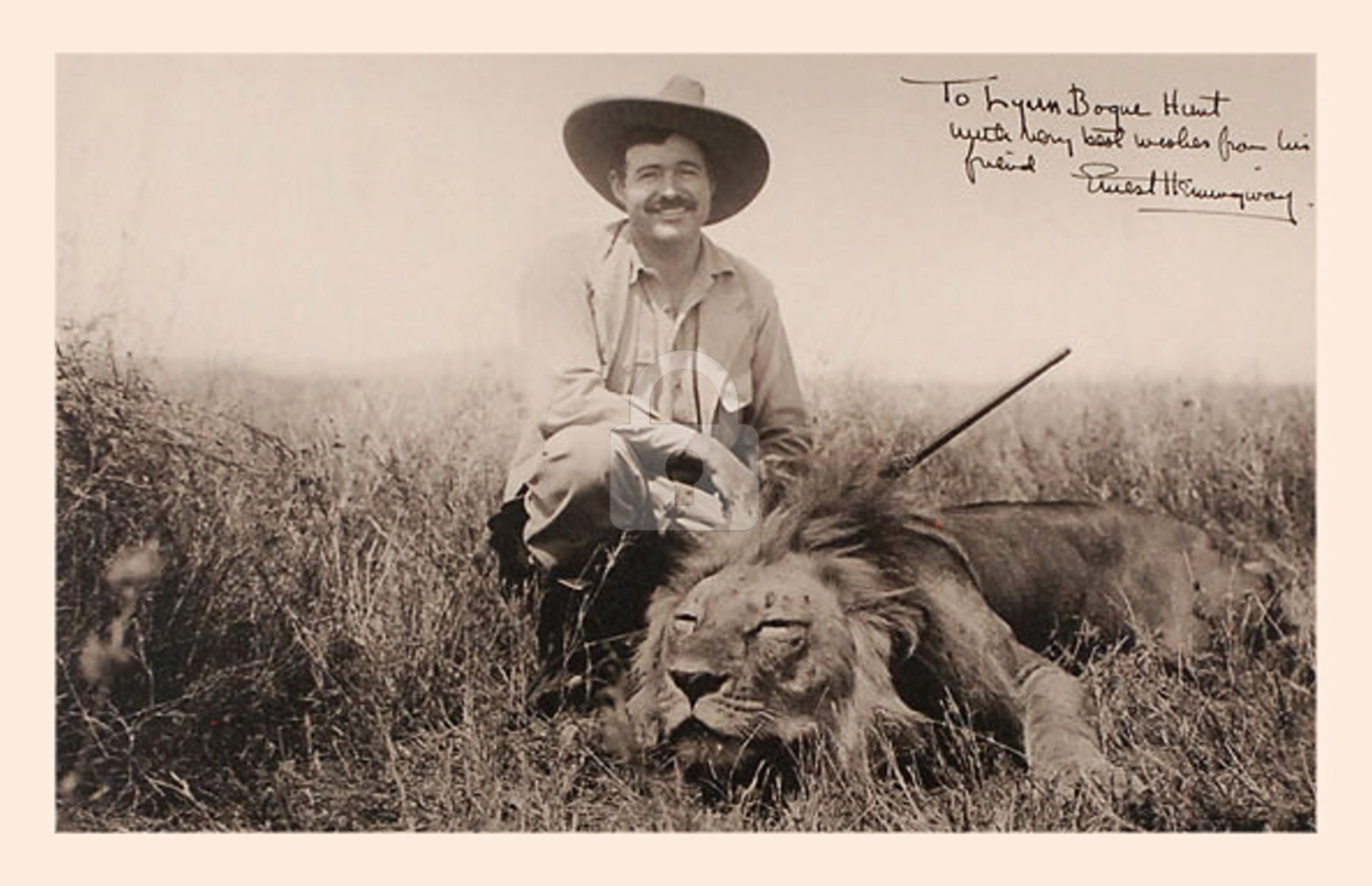 Ernest Hemingway Signed Autograph RPPC Photo Postcard COPY