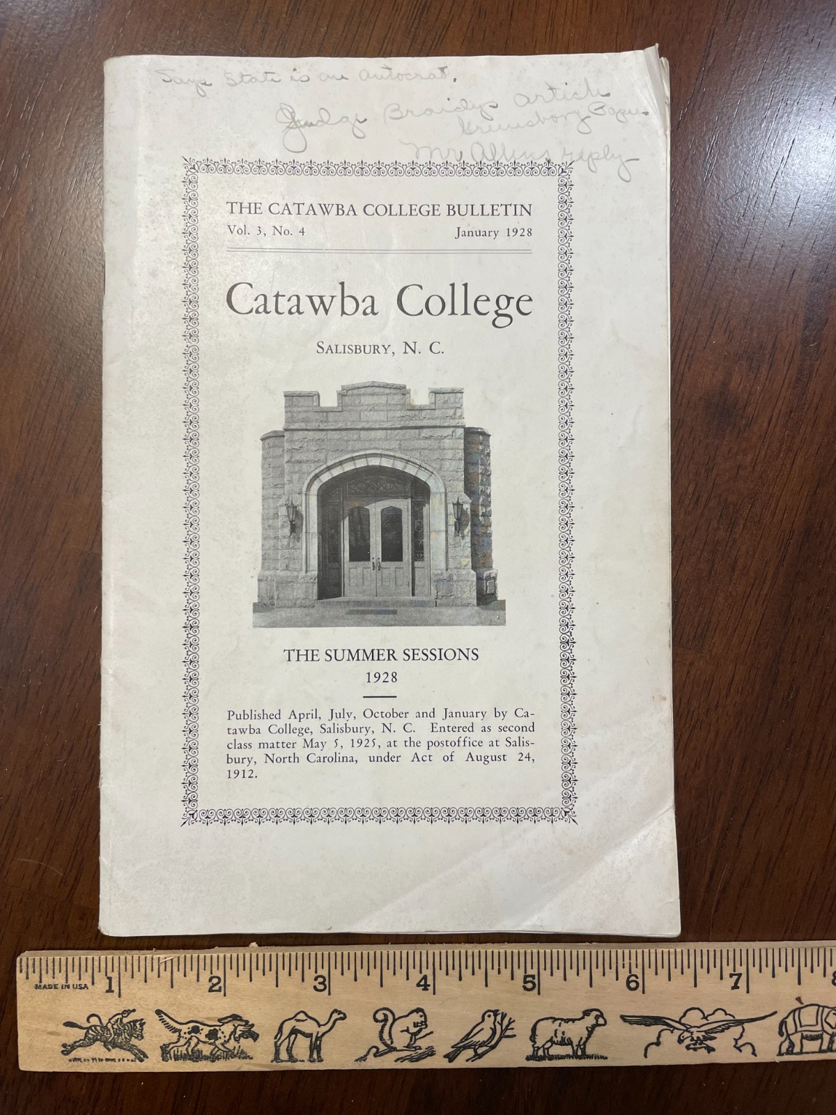 1928 Catawba College Bulletin Summer Sessions Salisbury NC Guy Phillips Catalog 1928 Catawba College Bulletin Summer Sessions Salisbury NC Guy Phillips Catalog
