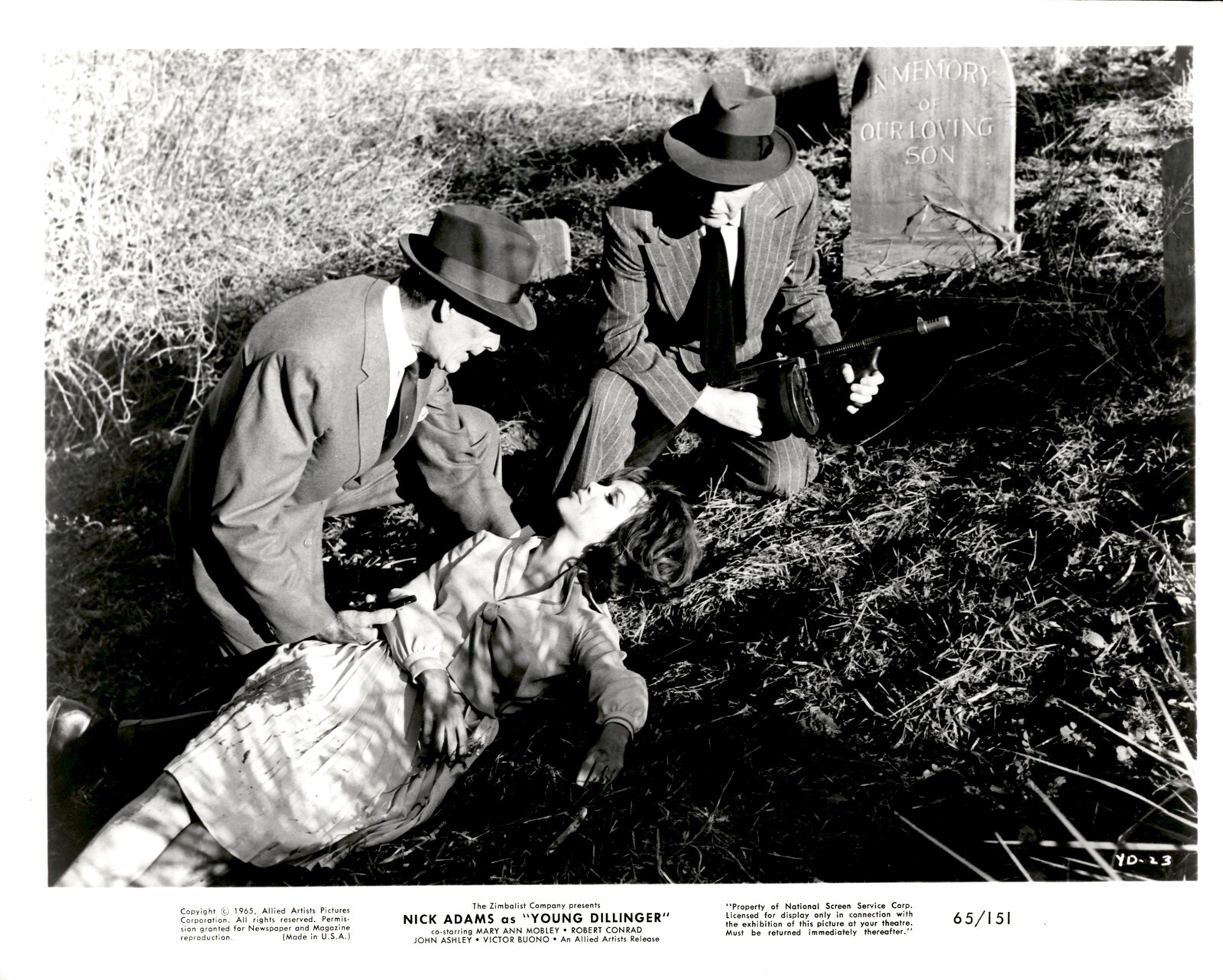 LD310 Original Photo NICK ADAMS Young Dillinger MARY ANN MOBLEY Graveyard Scene LD310 Original Photo NICK ADAMS Young Dillinger MARY ANN MOBLEY Graveyard Scene