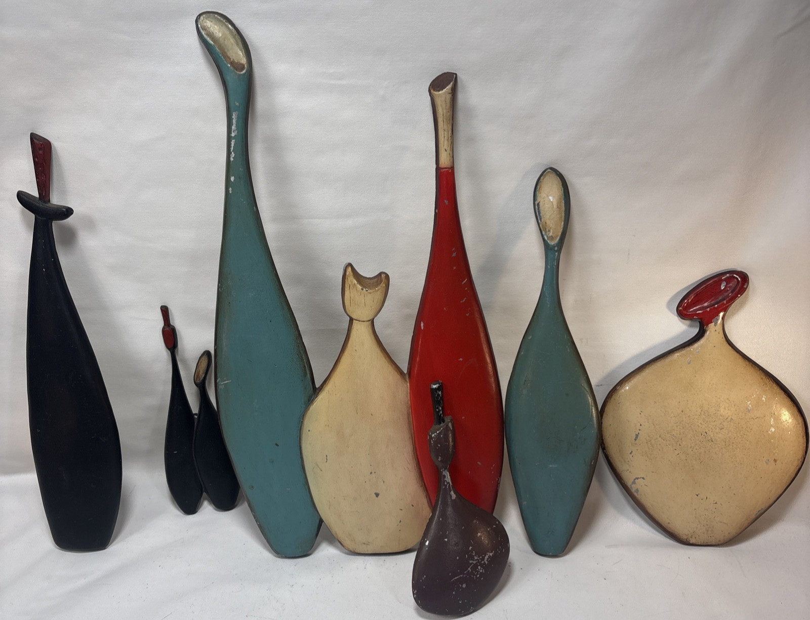 Vintage Sexton Like Cast Wine Bottles Full Set -MCM READ