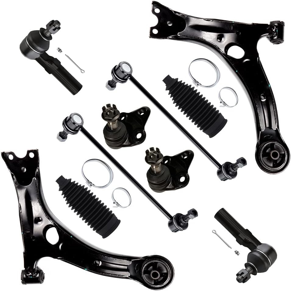 10pc Set Front Suspension Kit Lower Control Arm Lower Ball Joint Outer Tie Rod.