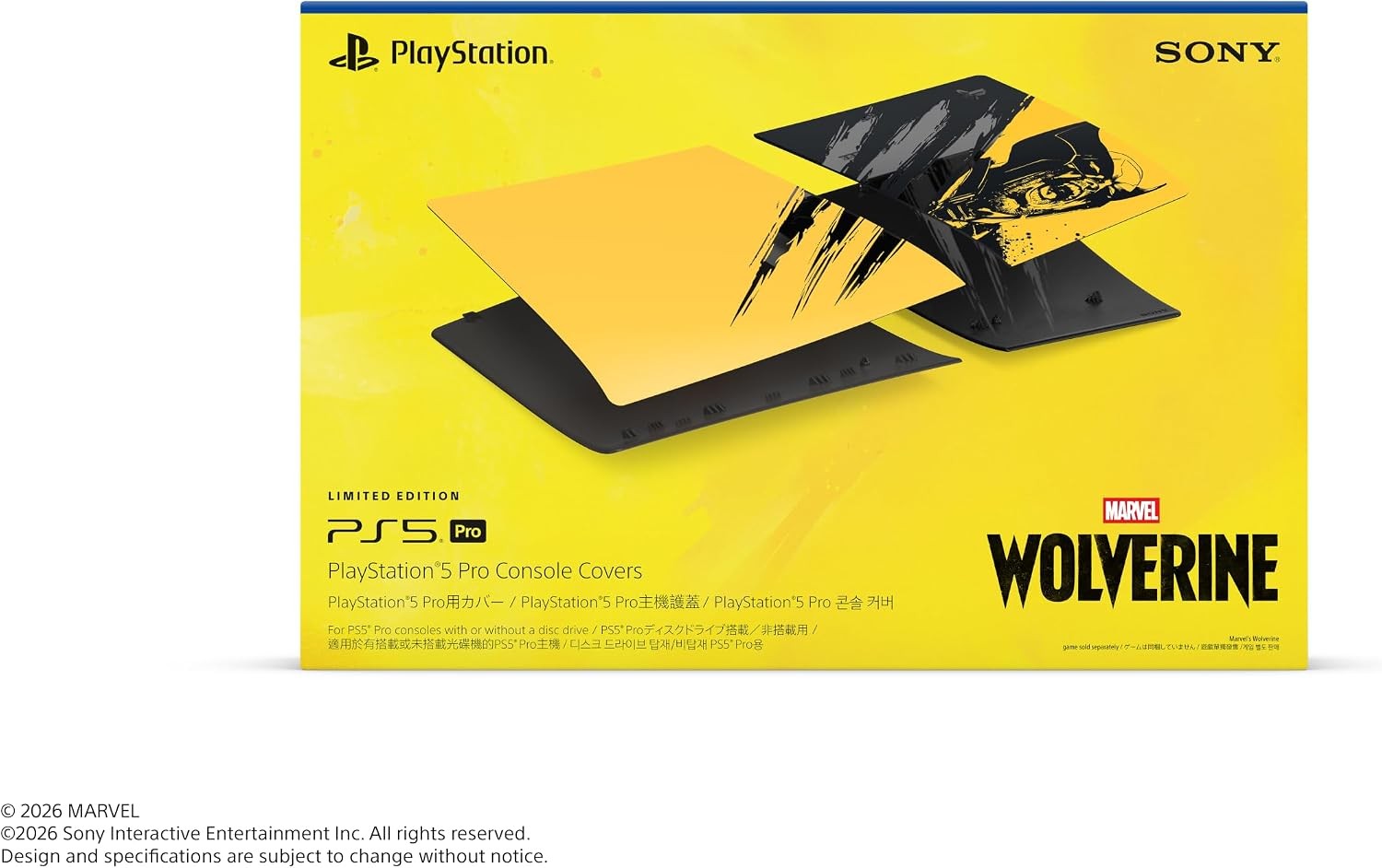 Playstation 5 Pro Console Cover Marvel’s Wolverine Battle Yellow Limited Edition