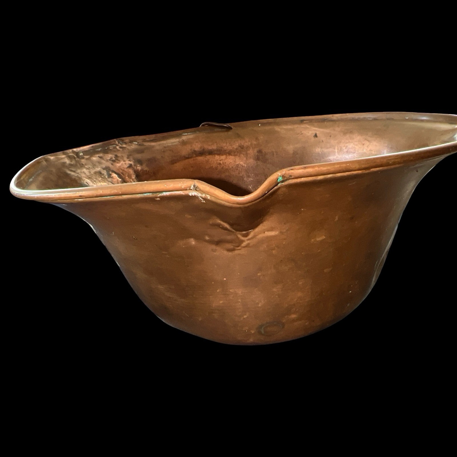 LARGE ANTIQUE Primitive French Hand Hammered COPPER 