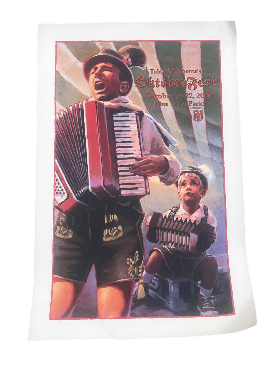 Vintage 2000 Tulsa Oklahoma’s October Fest 17”x26.75” Poster Beer German Fest