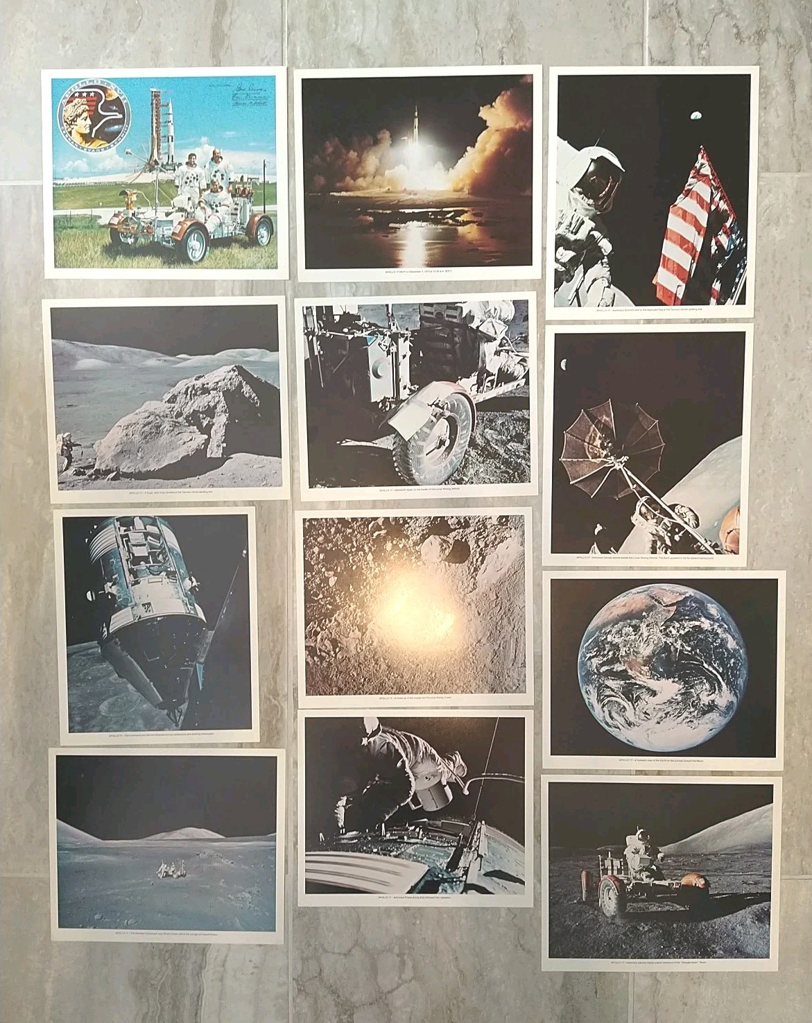 NASA Lithographs 11 x 9.5 Apollo 17, complete set of 12 