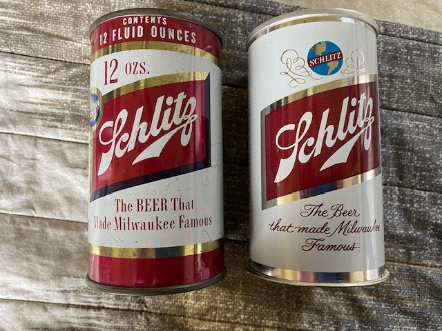 SCHLITZ 1962 U-TAB TOP 12oz BEER CAN - Mint - Flawless + Tall Boy Flat Top+ MORE
