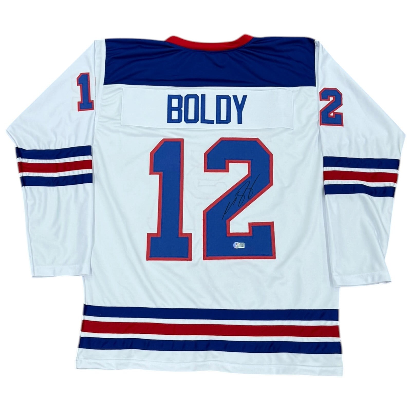 Matt Boldy Autographed USA Hockey (White #12) Custom Stitched Jersey - Beckett