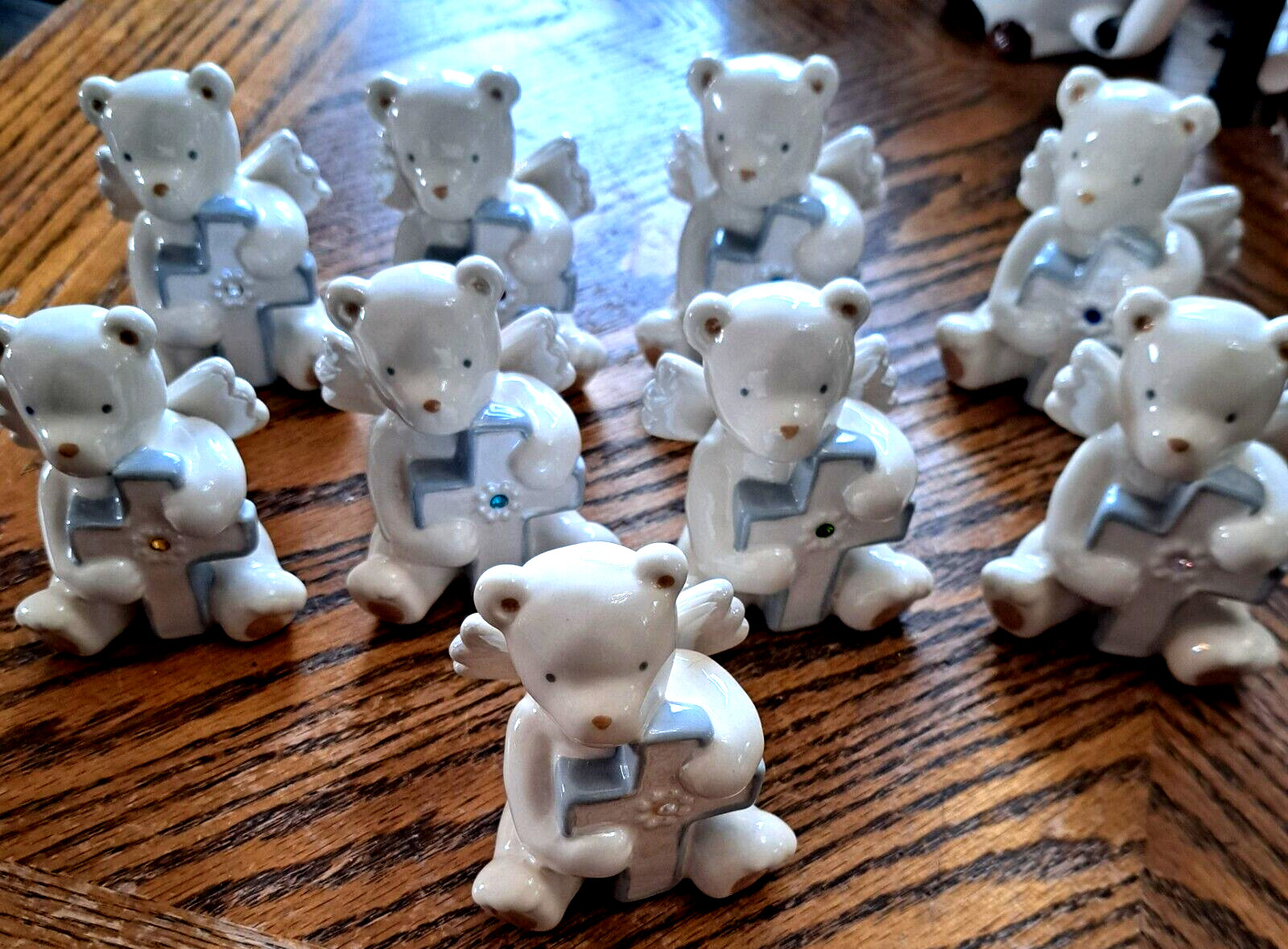 9 Bear Birthstone figurines porcelain 3 1/8\'\' Tall