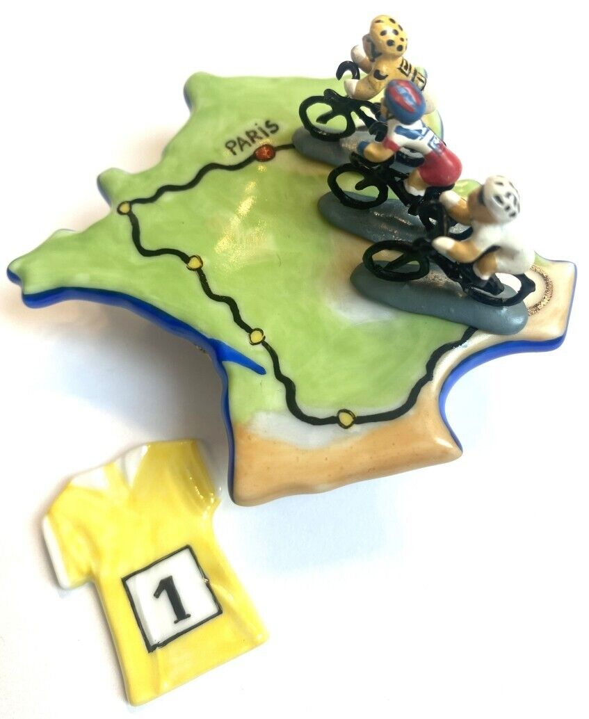 Rochard Limoges Tour de France with Yellow Jersey Porcelain Trinket Box
