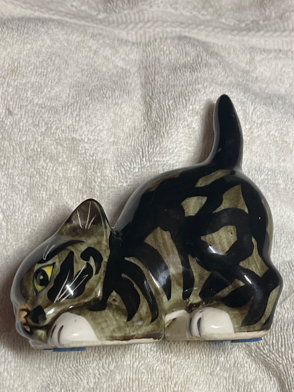 Seymour MANN Brown Tabby Cat Porcelain Kitten Figurine Vintage 1978 Japan 5.5\