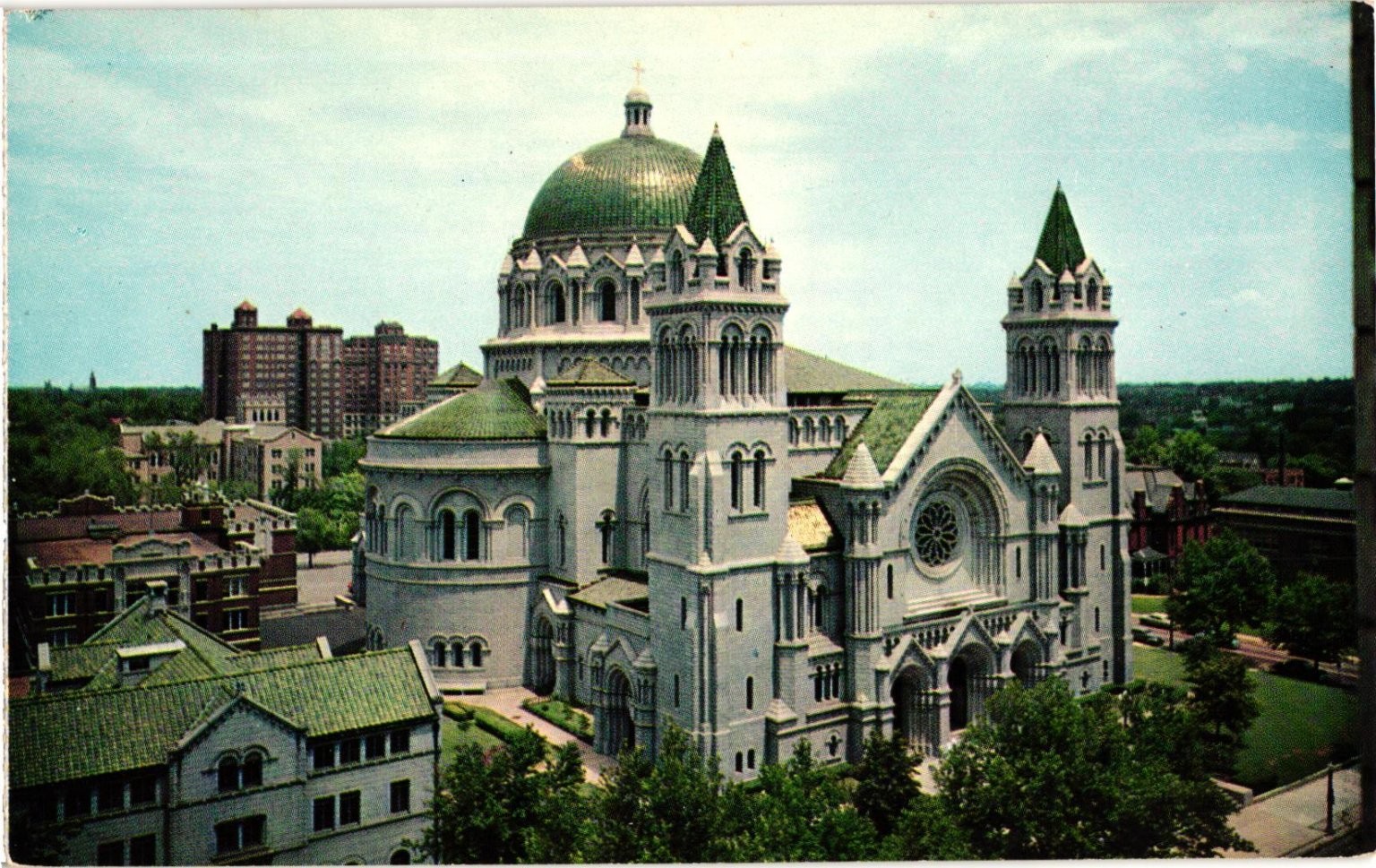 St. Louis Cathedral Basilica Missouri Chrome Postcard P12587 Zehrt Art