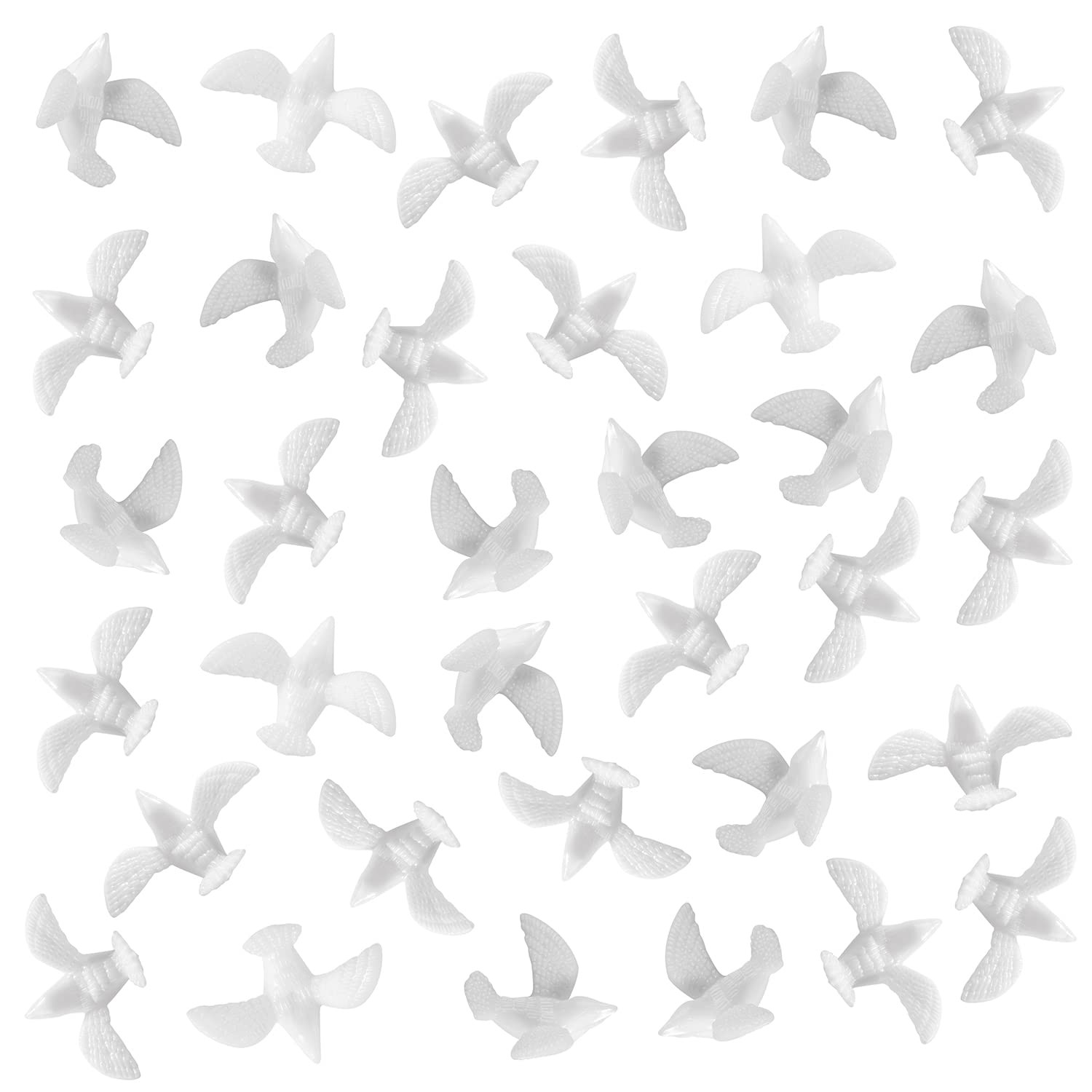 150 Mini White Dove for Crafts, 3/4 Inch Bulk Miniature Birds Figurines Wedding
