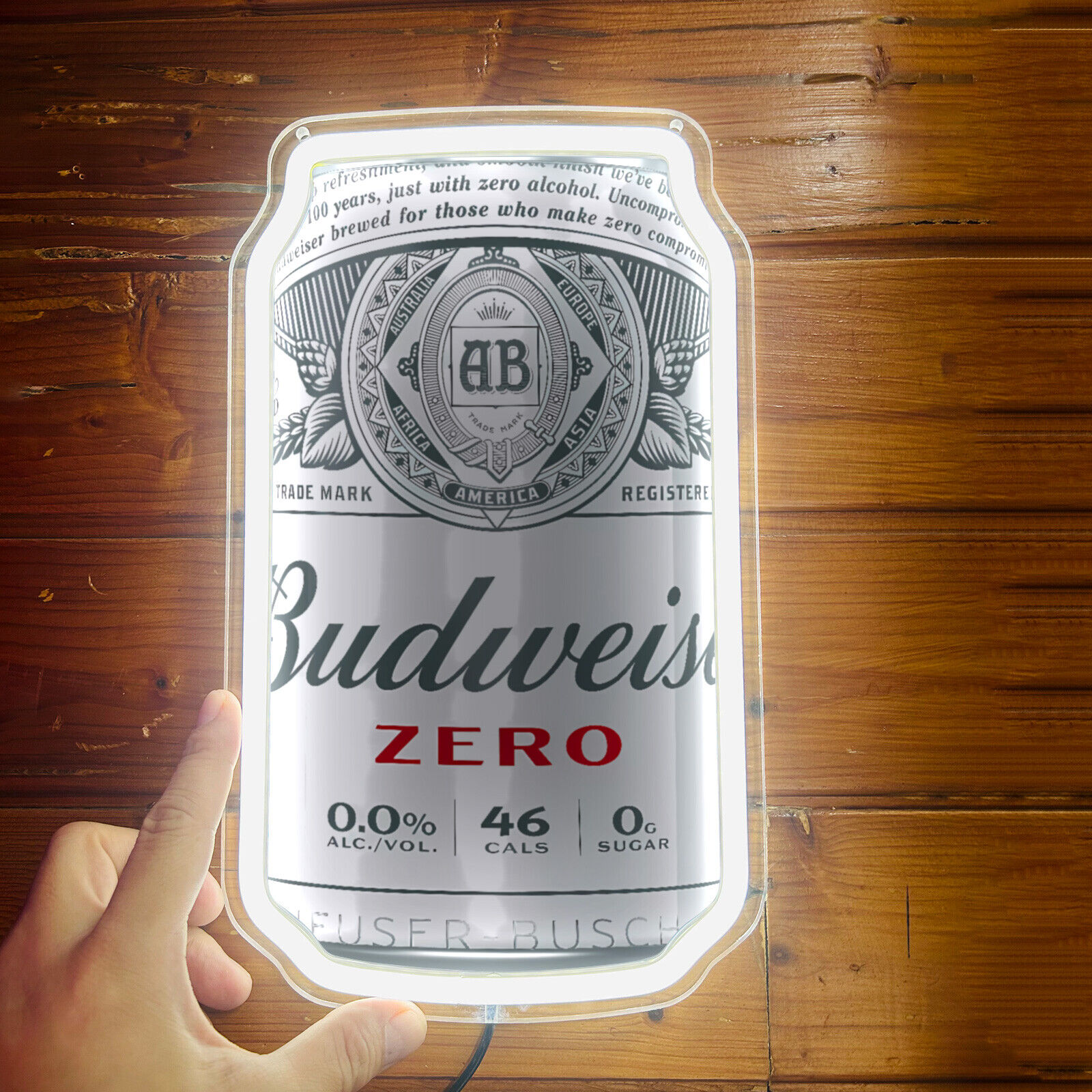 Budweiser Zero Sugar Alc Can Neon Sign Beer Bar Party Shops Wall Decor 12\