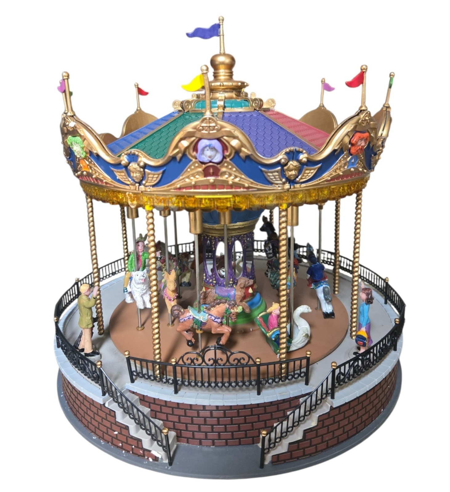 Lemax 2012 Carole Towne Sunshine Carousel Christmas Village Animated No Sound