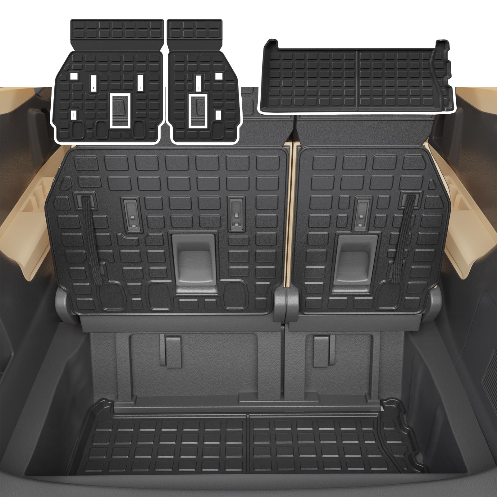 Cargo Mat and Backrest Mats, Compatible with Toyota Sienna 2021-2026