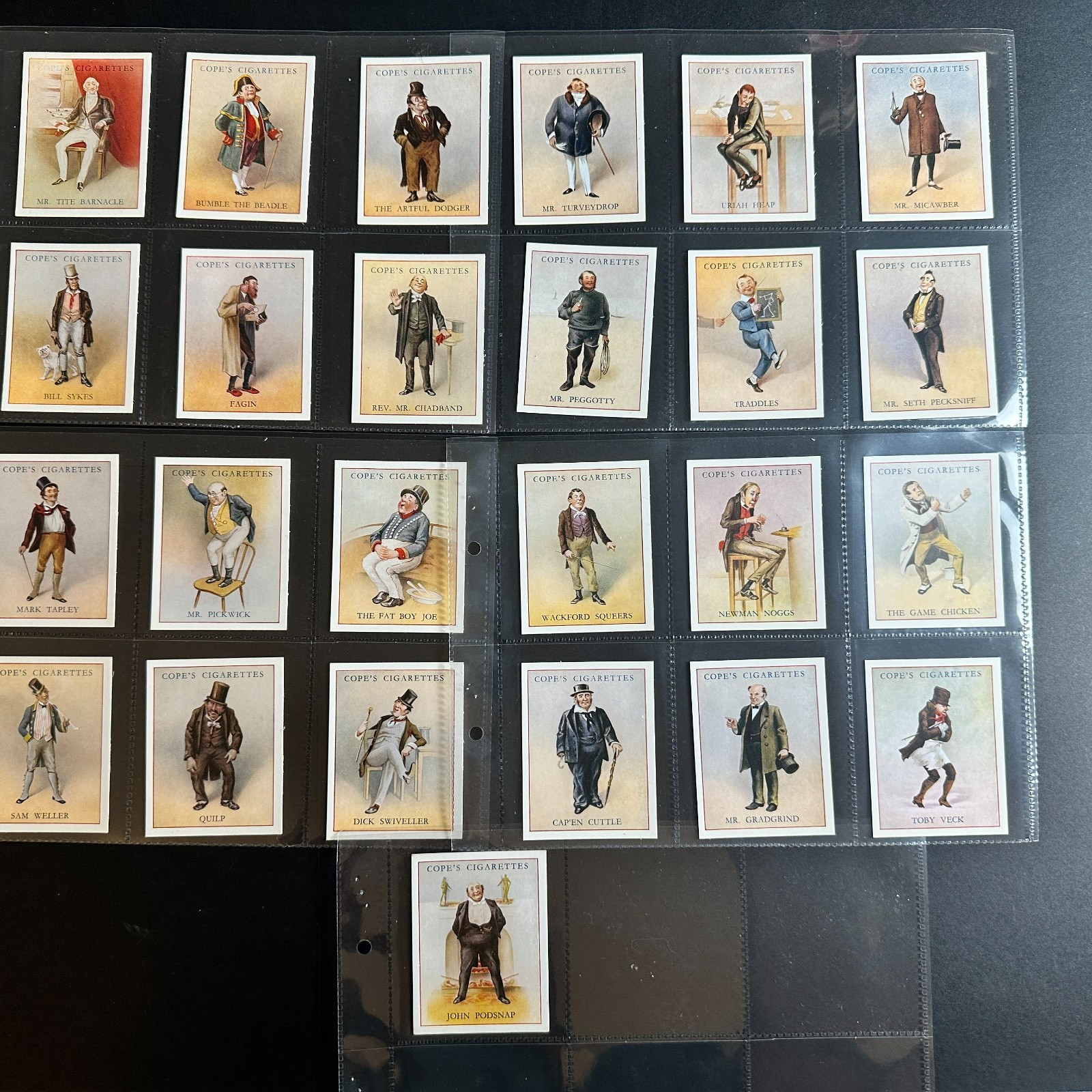 25 Cope\'s Cigarettes Dickens Gallery Tobacco Cards Fagin Pickwick Artful Dodger