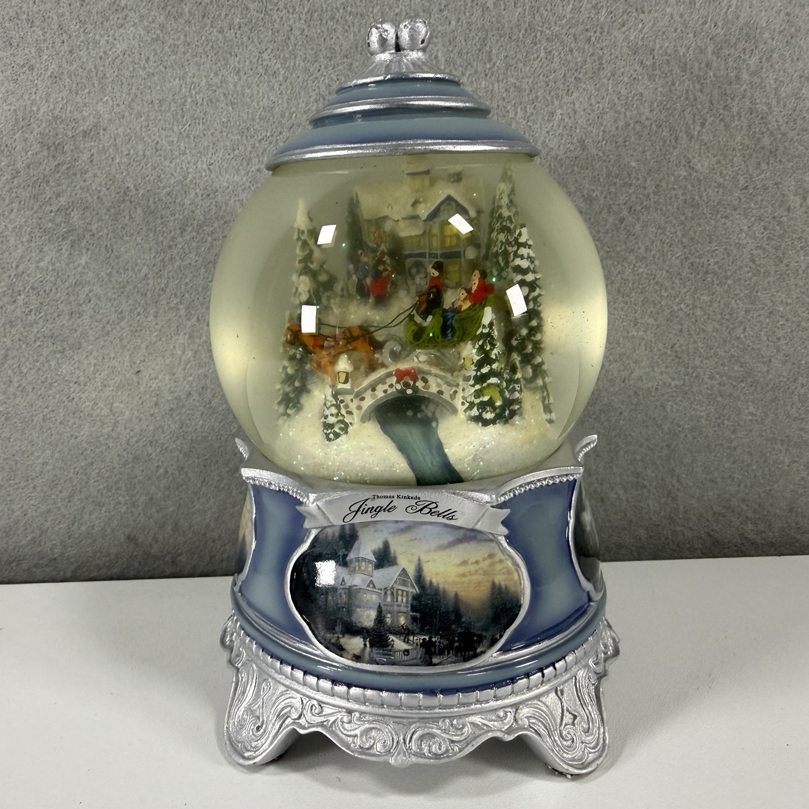 Bradford Exchange Thomas Kinkade Jingle Bells Musical Lighted Snow Globe 2010