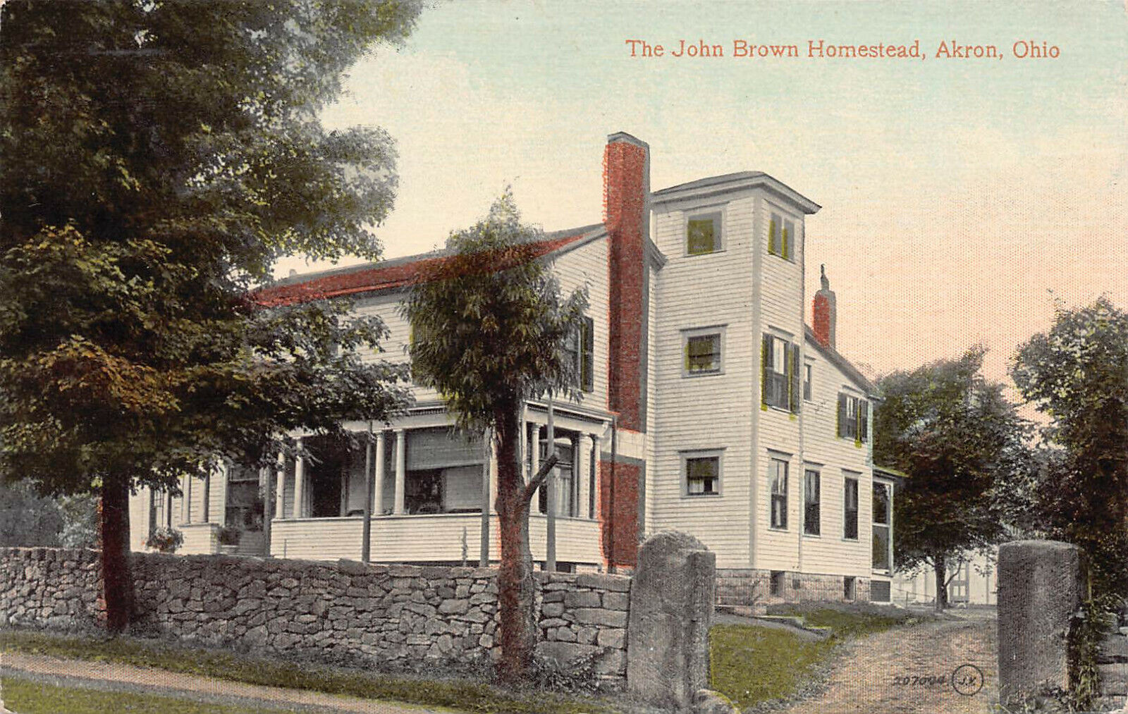 The John Brown Homestead, Akron, Ohio, early postcard, unused