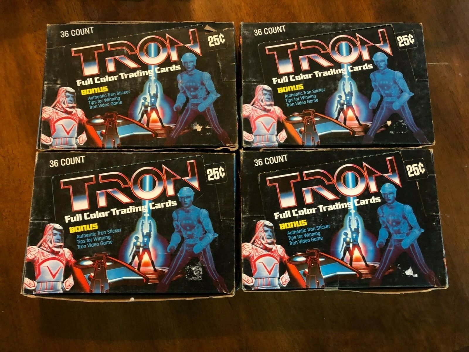 1982 Donruss Vintage Tron Wax Box 36 count Wax Packs Movie Cards RARE (x4)