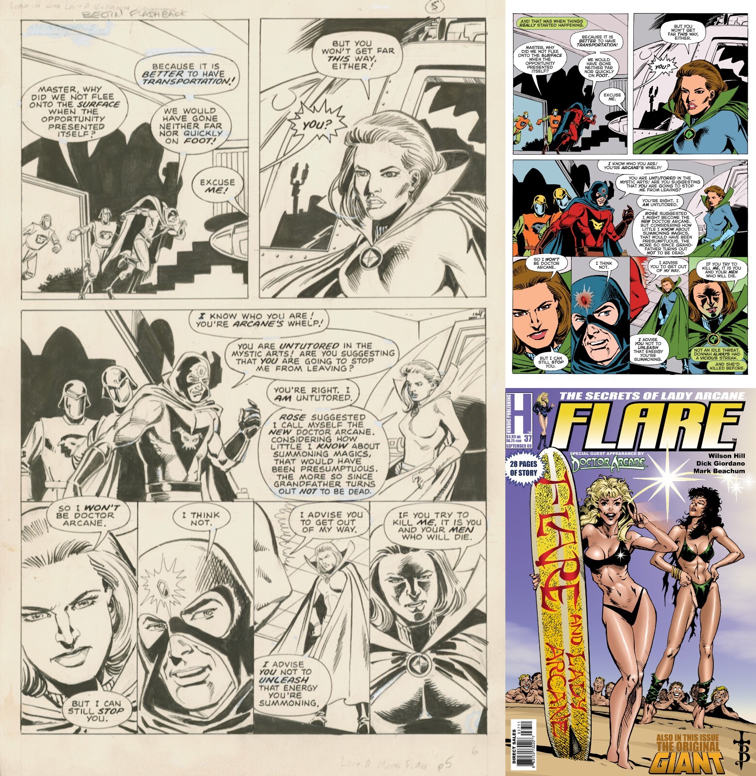 Flare #37 Dick Giordano Original Art Page / Heroic Publishing 2009 Doctor Arcane