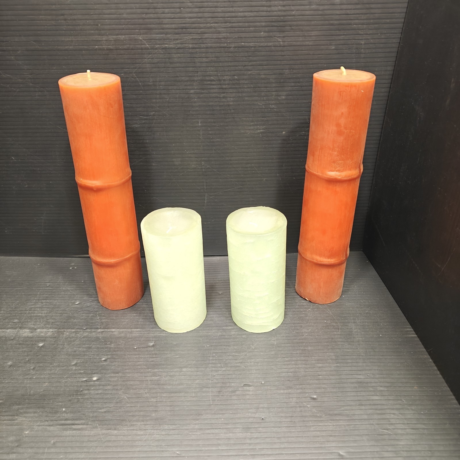 Lot of 4 Pillar Candles PartyLite GloLite Honeydew Melon & Beeswax 12