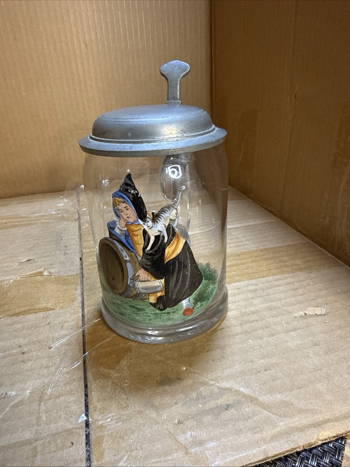 Monk Munchner Kindl Munich Beer Stein Hand Painted German Rare. Bottom Chipped
