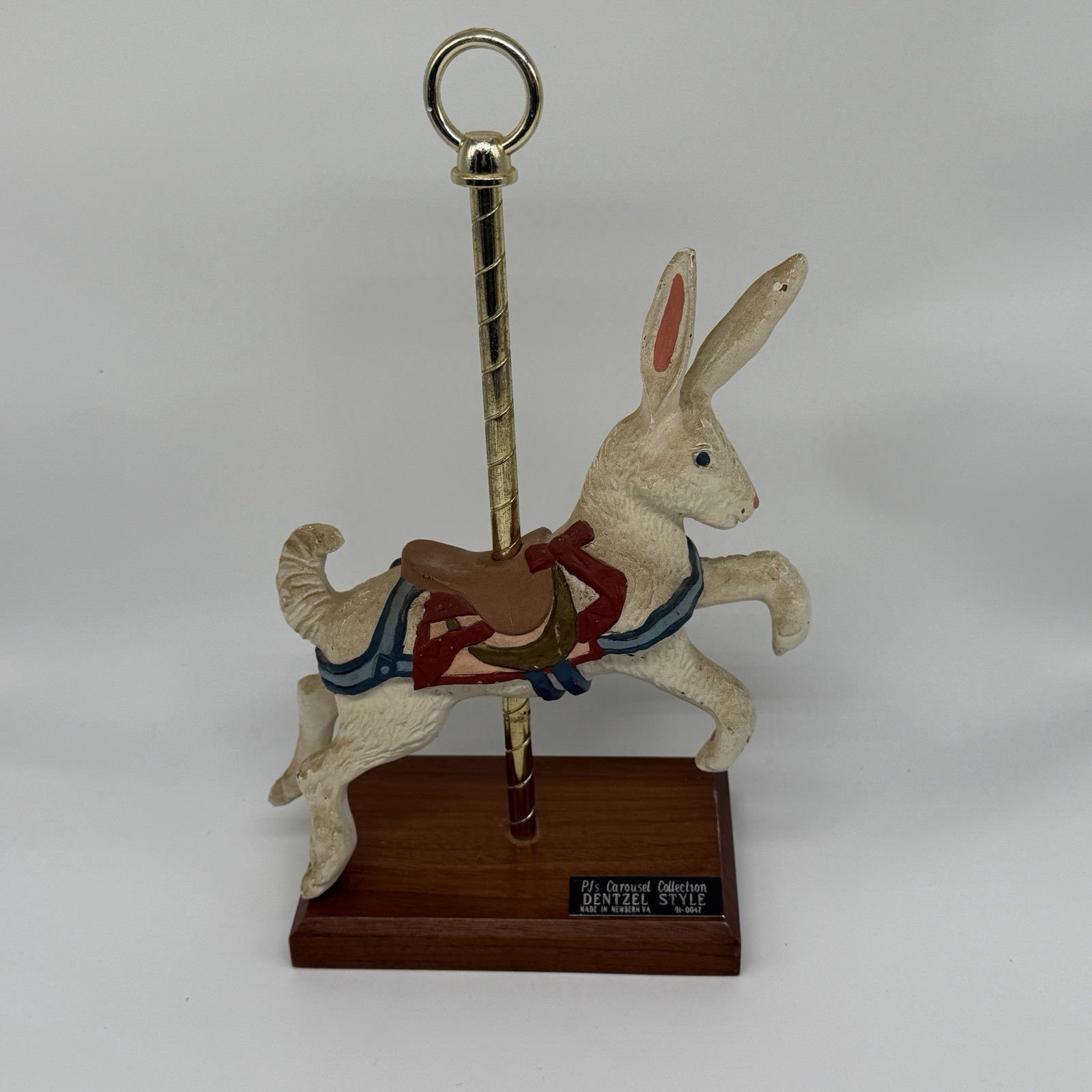 Vintage PJ’s Carousel Dentzel Style Rabbit Figure Signed *read*