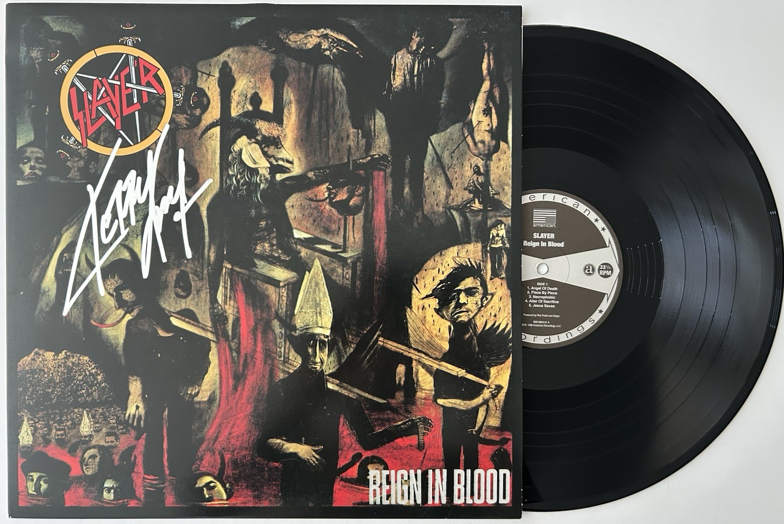 KERRY KING SIGNED SLAYER REIGN IN BLOOD VINYL LP - BECKETT COA