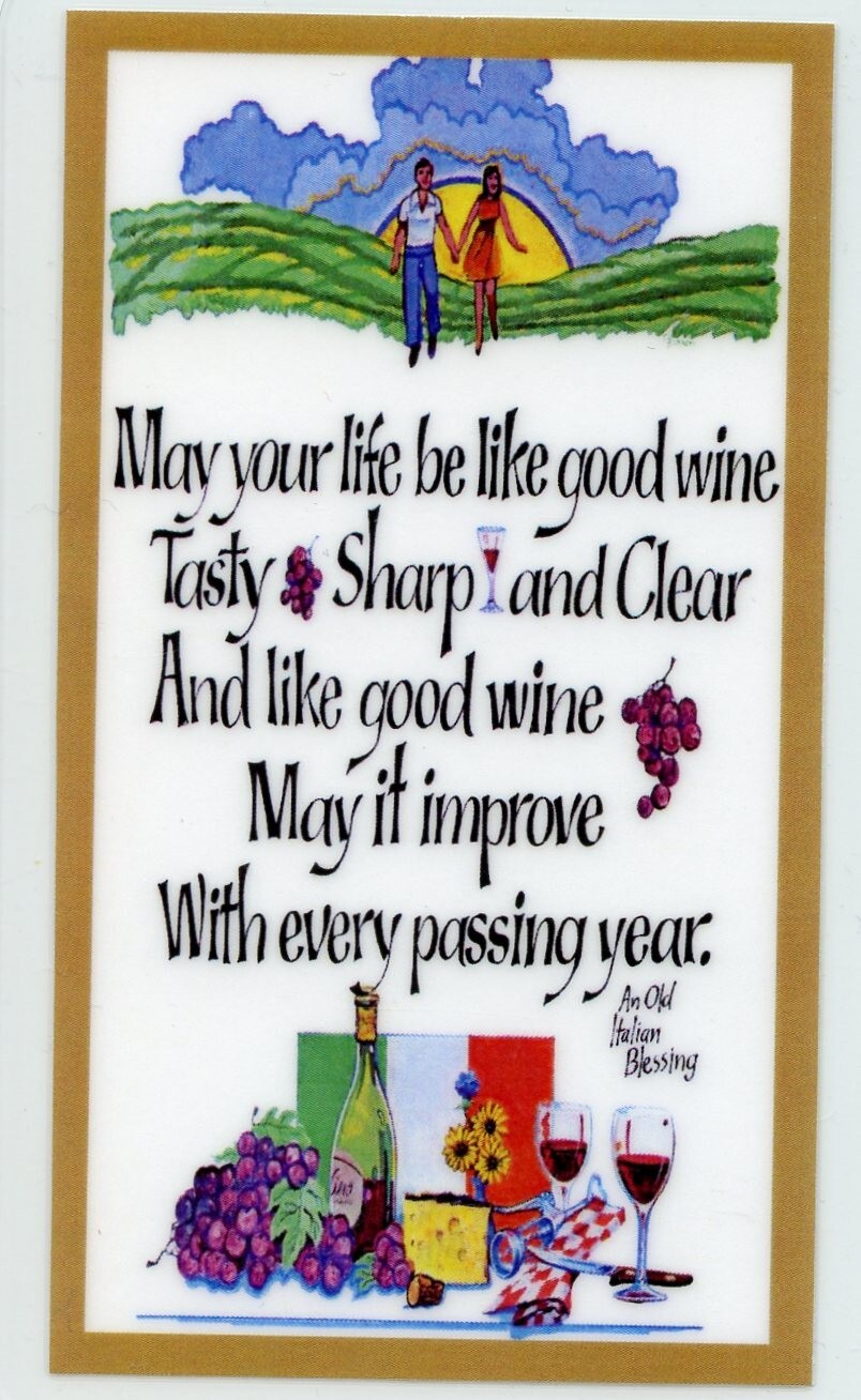 An old Italian Blessing U - Laminated Holy Cards. QUANTITY 25 CARDS