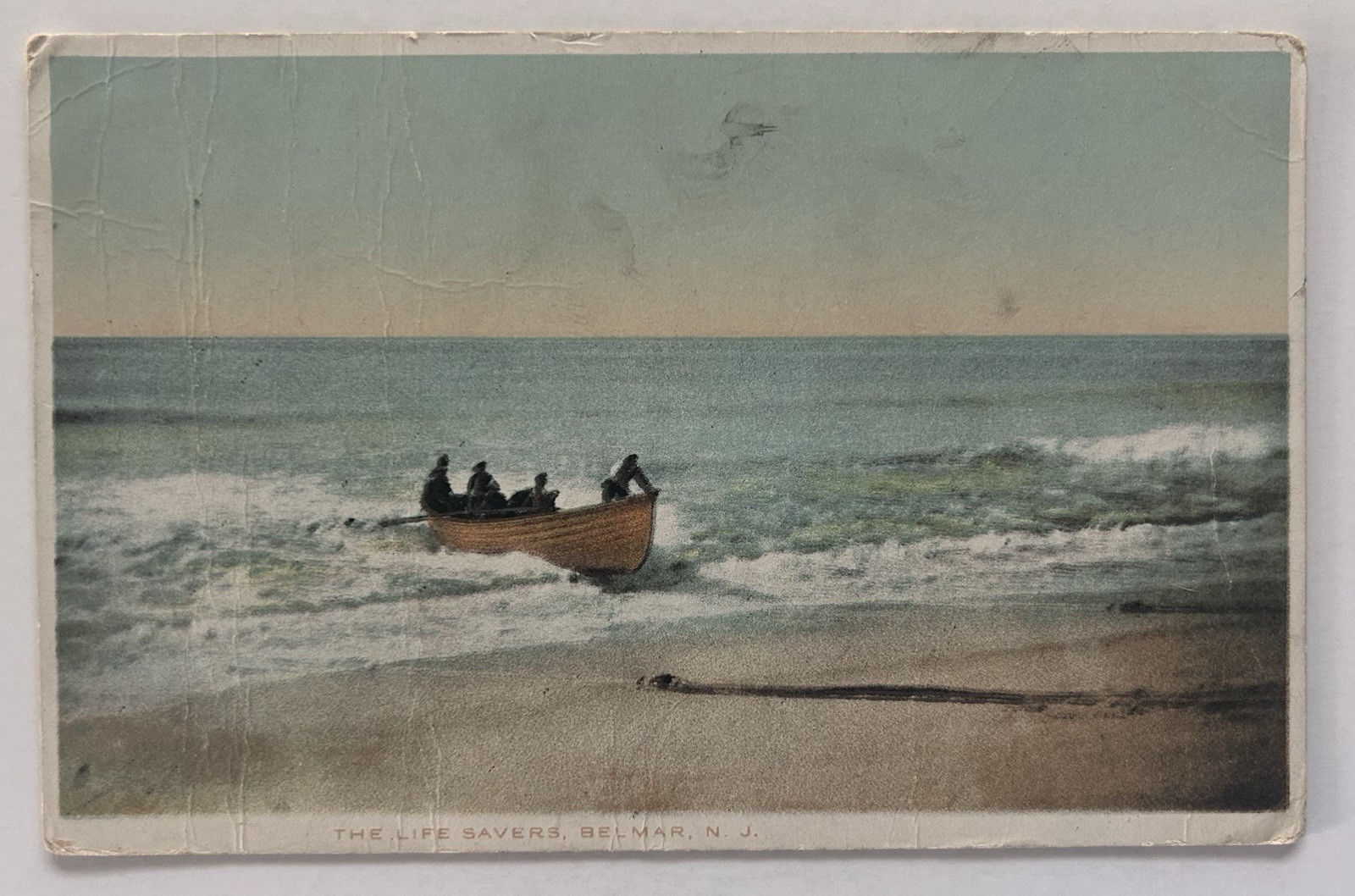 1912 The Life Savers Belmar NJ Vintage Postcard Ocean Rescue Surf Scene