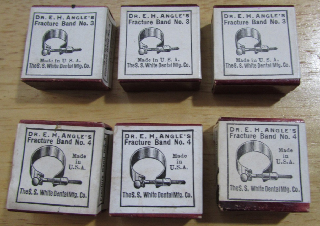 Vintage NOS Dr. E. H. Angle Fracture Bands S.S. White Dental Mfg. Co.  6 Lot
