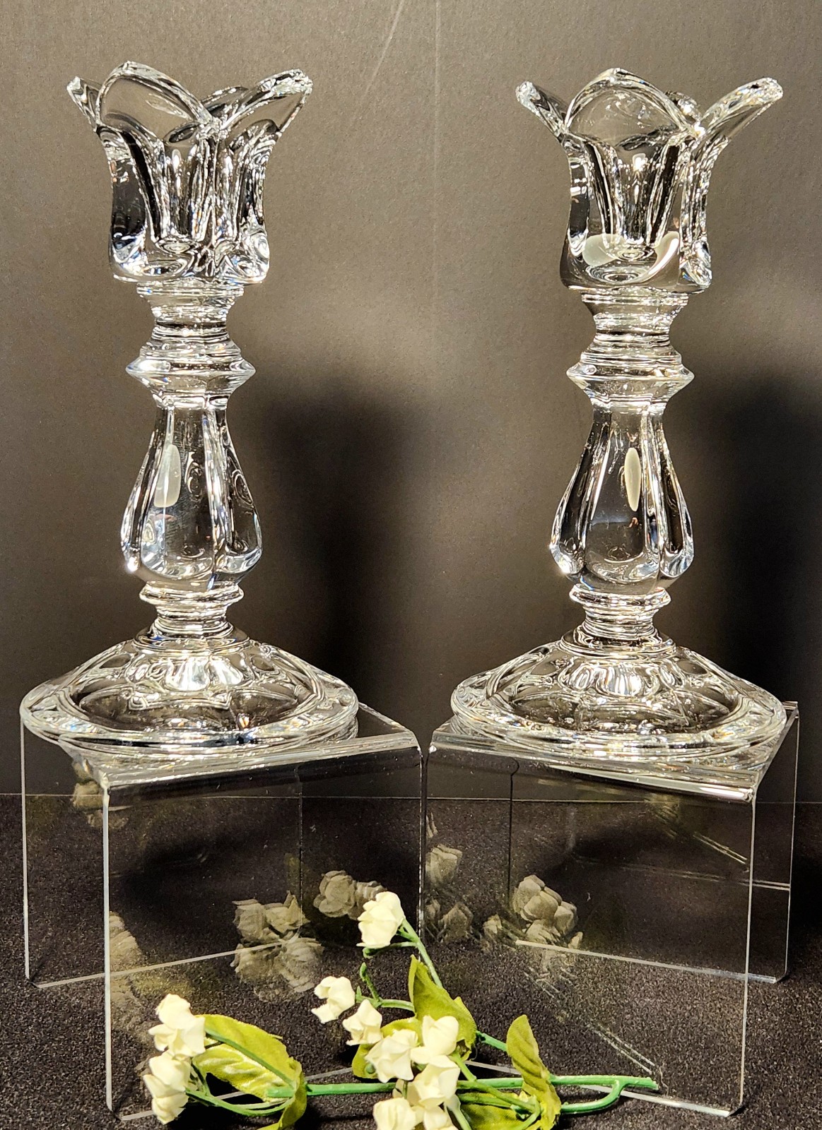 Vintage Gorham Viscount Lead Crystal Candlestick Holders -6