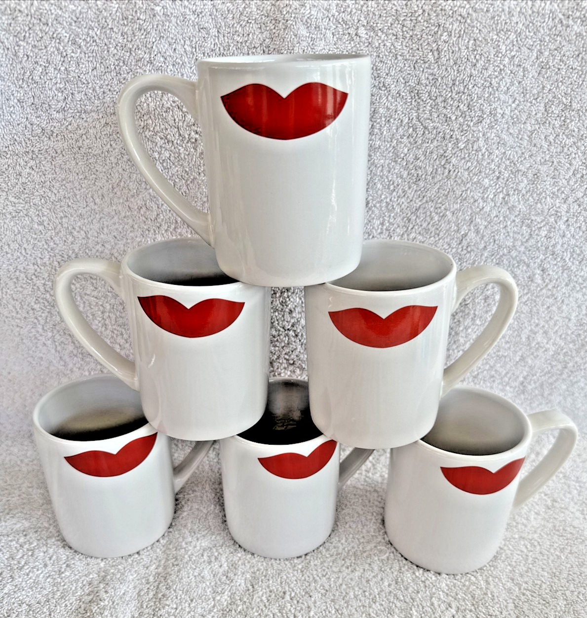 2-Coffee Mug Graydon Hall White Red Lips Lipstick Kiss Sealed with a Kiss 2 Mugs 2-Coffee Mug Graydon Hall White Red Lips Lipstick Kiss Sealed with a Kiss 2 Mugs