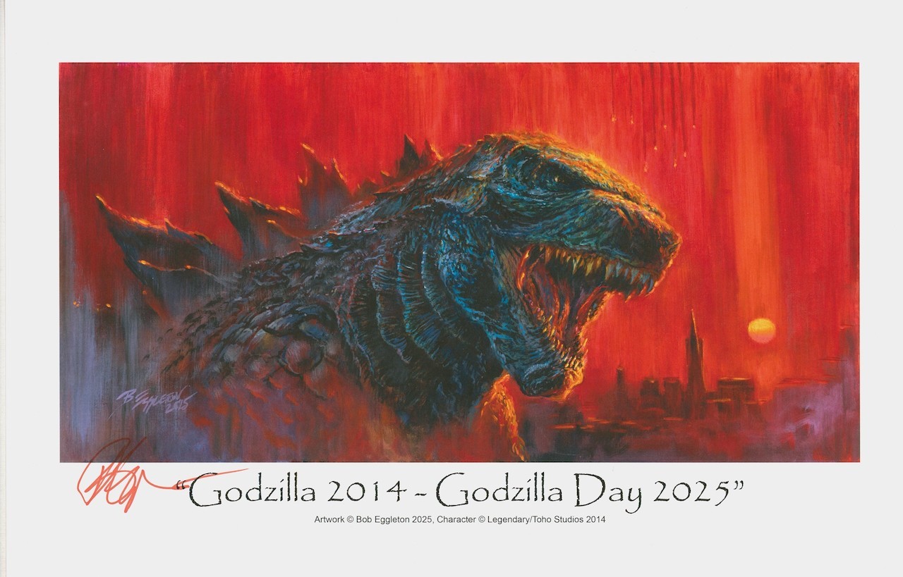Bob Eggleton SIGNED Fantasy Art Print ~ Godzilla 2014 / Godzilla Day 2025
