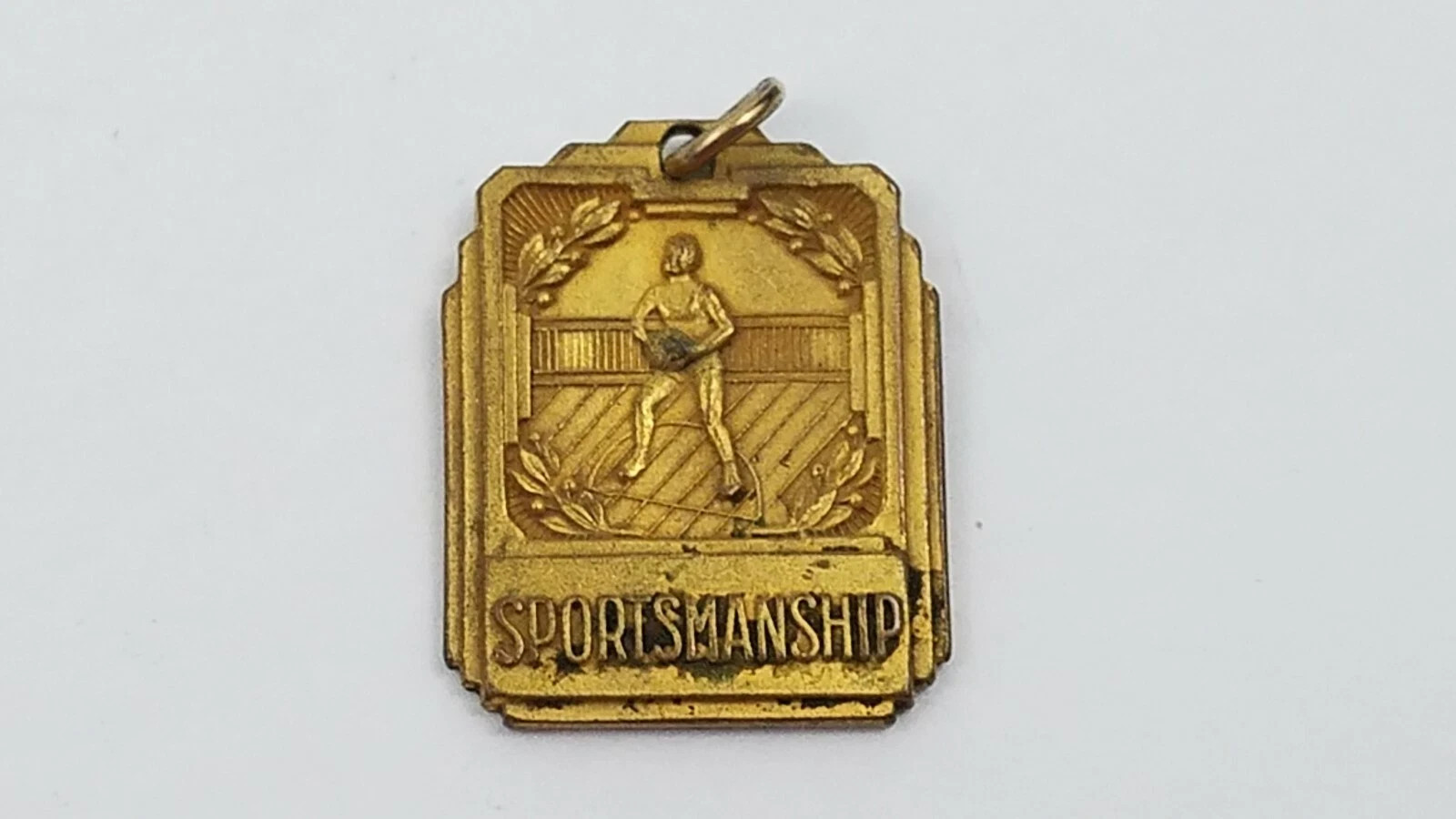 HS Basketball Sportsmanship Award Medal Pendant Charm Fob Vintage Balfour