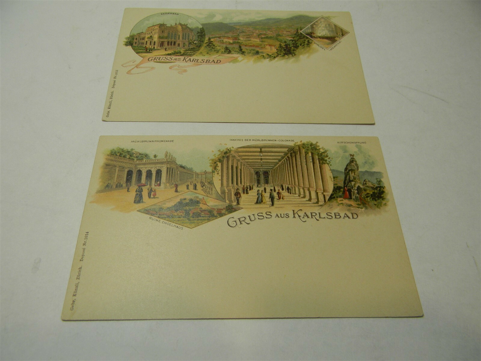 Vintage Gruss Aus Greetings From Karlsbad Germany Multiview Postcard Lot of 2 P6