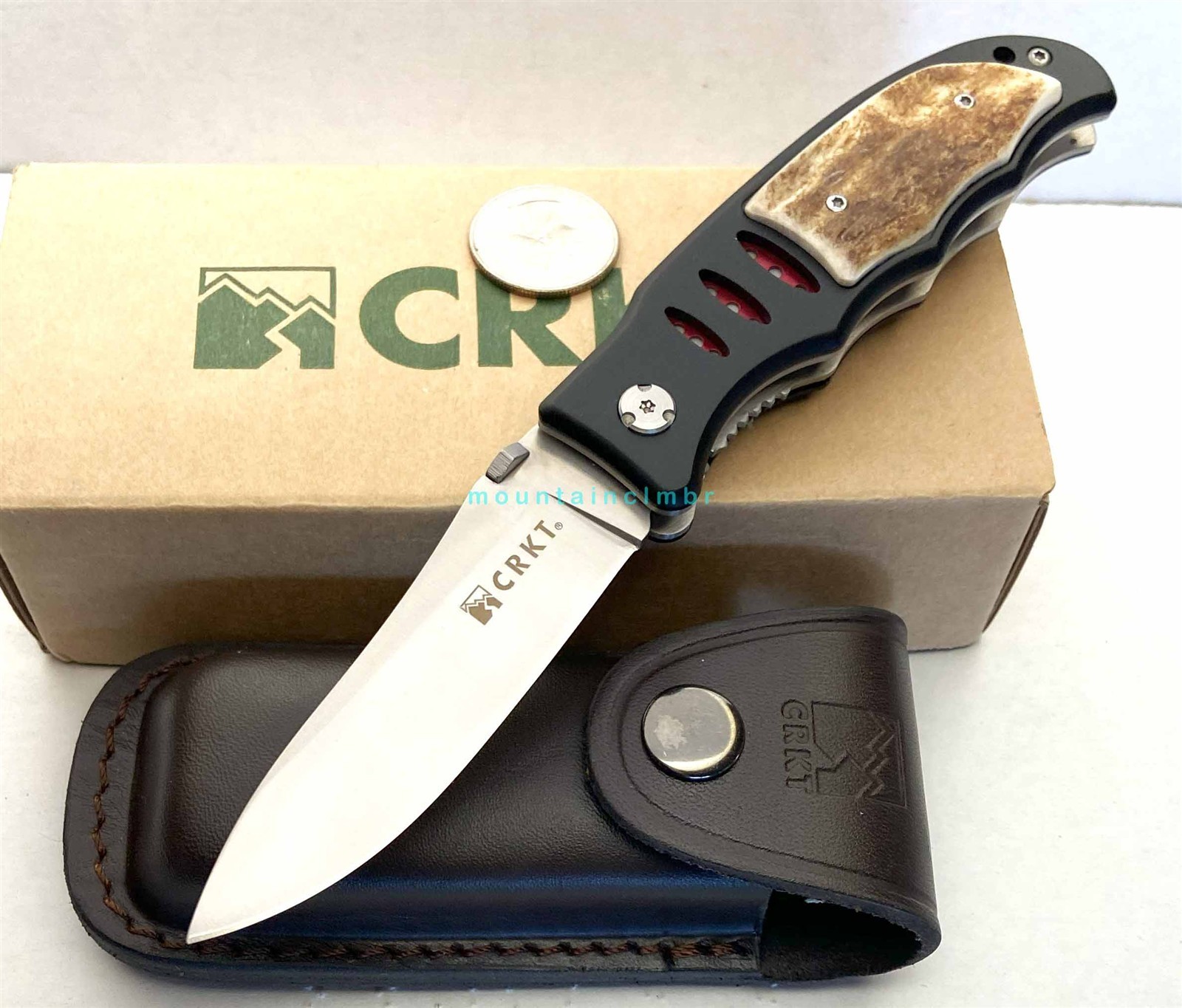 CRKT RARE OLD VERSION Lake Sentinel LAWKS Stag 7.75/4.25/3.5 Knife Sheath 7122S