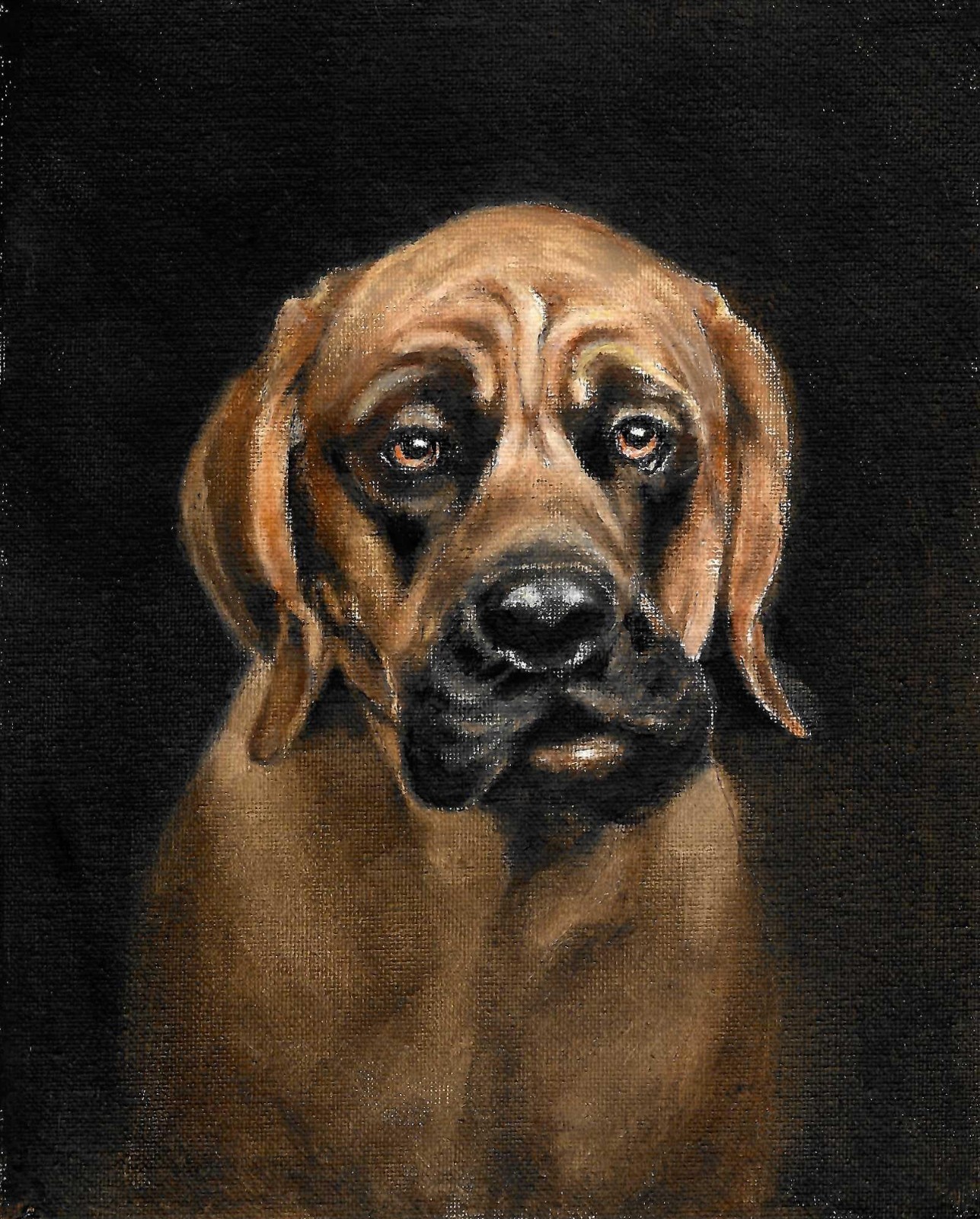 ✤ ORIGINAL Oil Dog Portrait Painting ENGLISH MASTIFF Artist Signed Art Classic