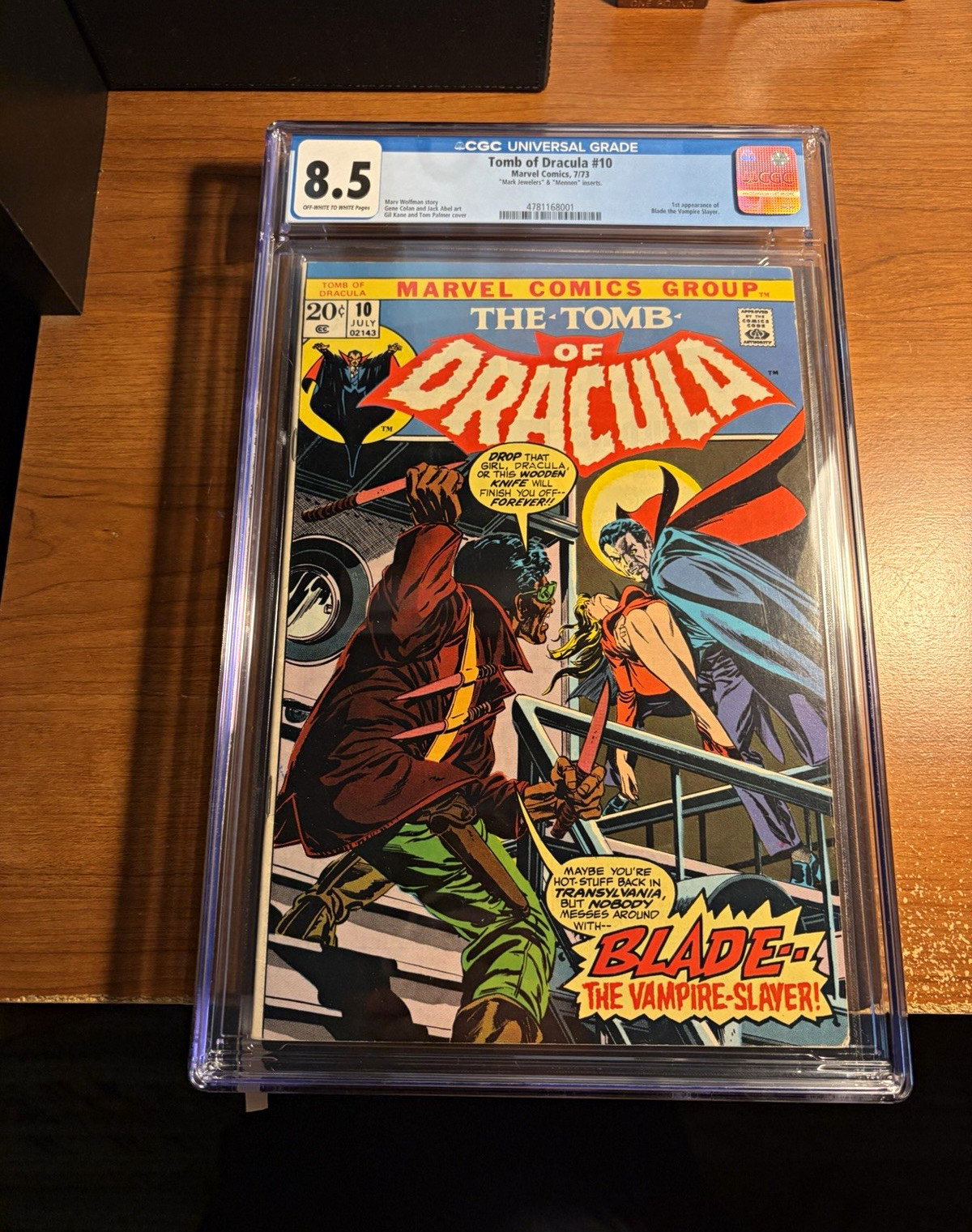 MJ & M Inserts Tomb of Dracula #10 (1973) Dracula & Blade CGC 8.5 (Very Rare)