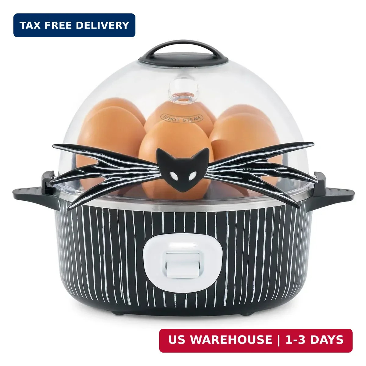 Disney | Dash Jack Skellington Rapid Egg Cooker, 7 Egg Capacity, Black