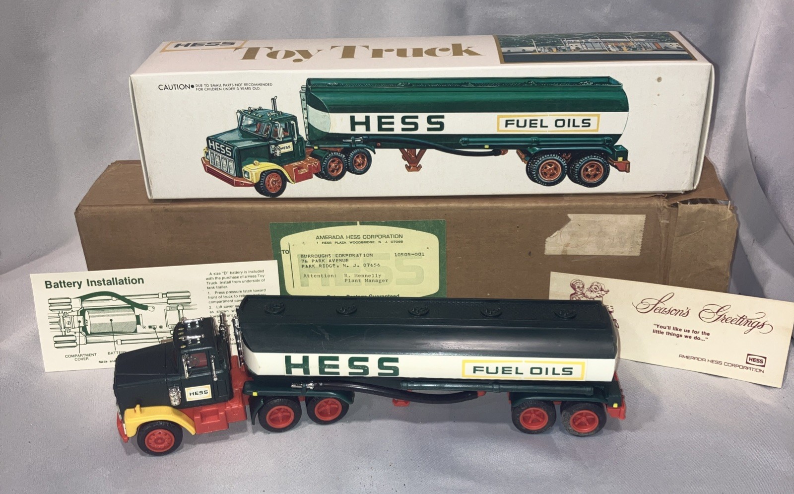 Vintage 1977 Hess Fuel Oil Tanker Truck Collectible RARE Authentic with Box Vintage 1977 Hess Fuel Oil Tanker Truck Collectible RARE Authentic with Box