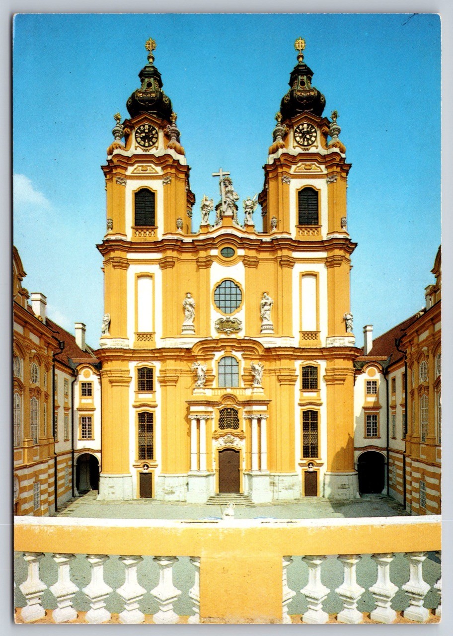 Vtg Postcard Melk Abbey Famous Benedictine Abbey in Austria