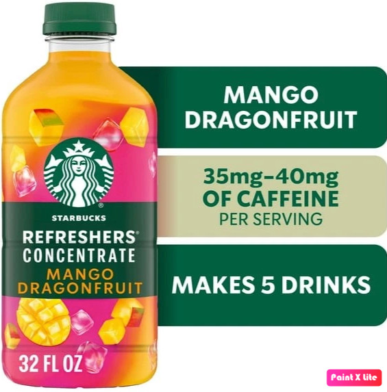 Starbucks Refreshers Concentrate Mango Dragonfruit,Refreshing Drink,32 fl oz.
