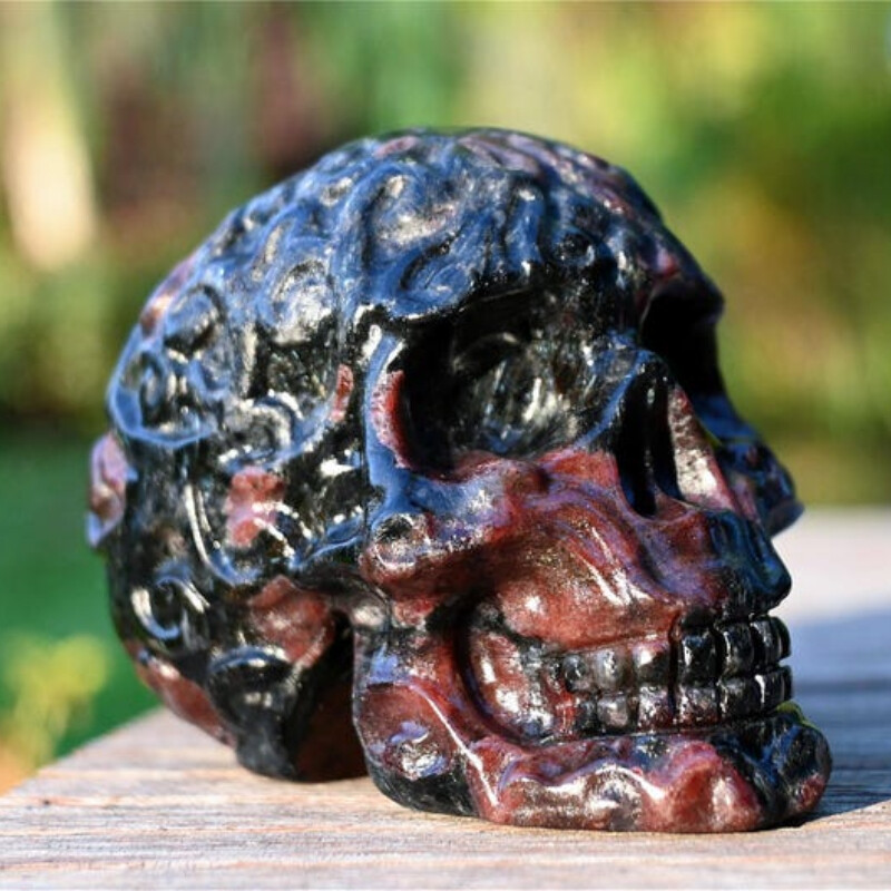 3.5'' Carved Garnet skull Natural Reiki Crystal skull decor Crystal gift 1pc