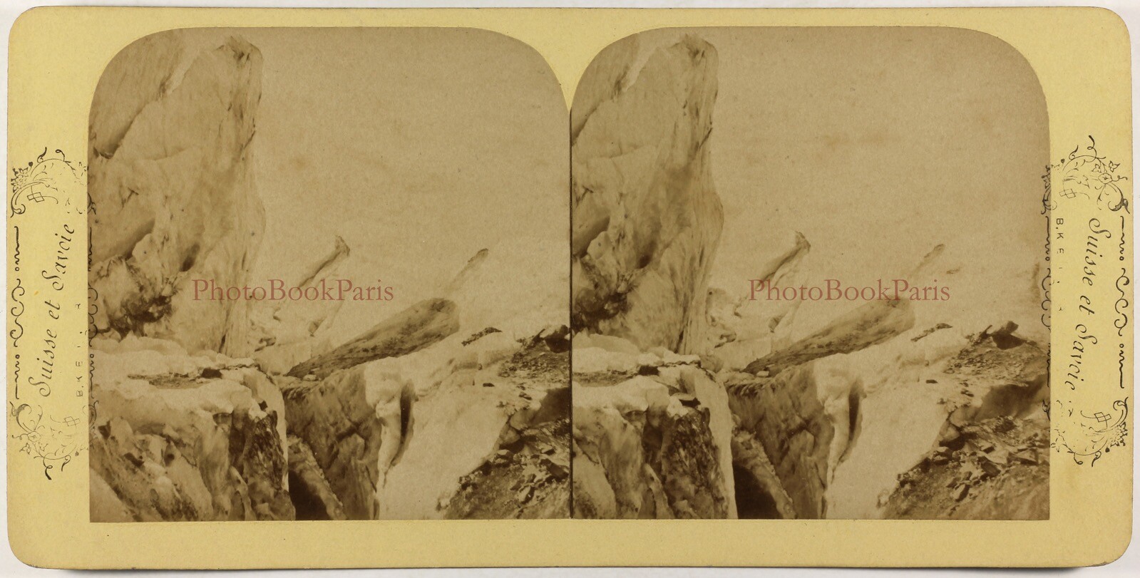 Col du Giant Mont-Blanc c1870 Stereo Vintage Albumen Photo P72L3n