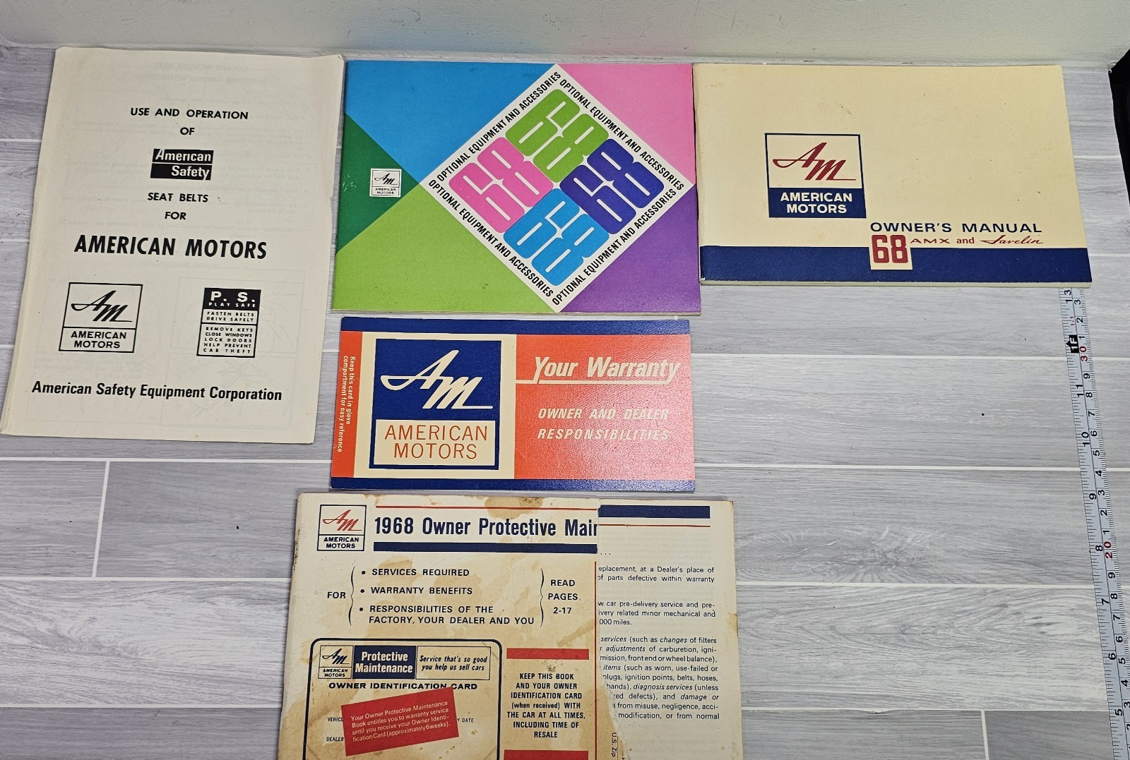 1968 AMC AMX Javelin Original Owner's Manual Accessories Catalog Warranty Lot